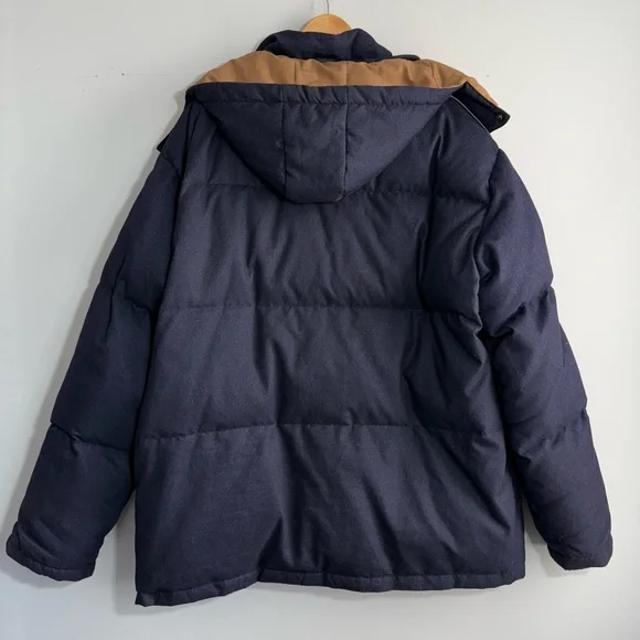 Schott NYC Down Filled Hooded Puffer Parka Jacket Men's Navy Size 3XL 9040D - Picture 6 of 16